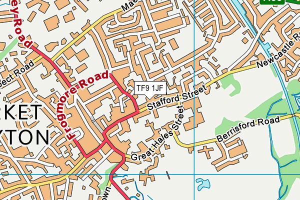 TF9 1JF map - OS VectorMap District (Ordnance Survey)