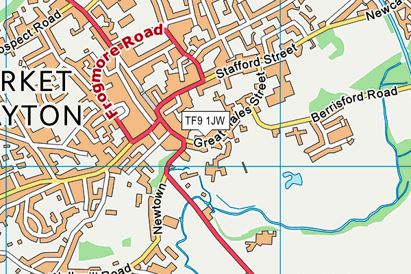 TF9 1JW map - OS VectorMap District (Ordnance Survey)