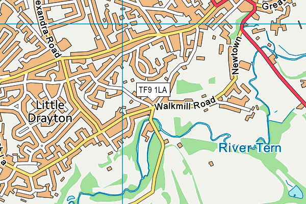 TF9 1LA map - OS VectorMap District (Ordnance Survey)