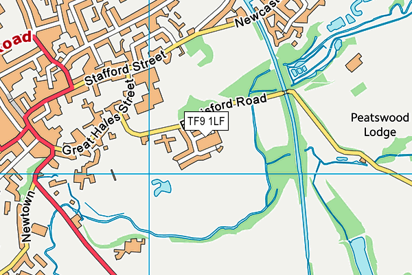 TF9 1LF map - OS VectorMap District (Ordnance Survey)
