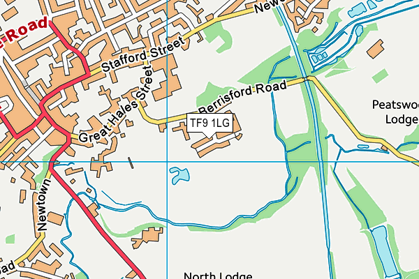 TF9 1LG map - OS VectorMap District (Ordnance Survey)