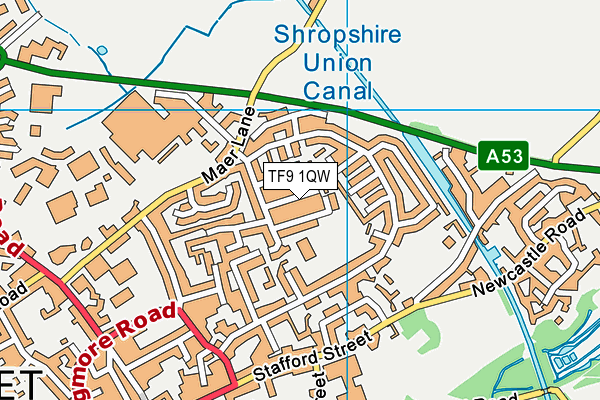 TF9 1QW map - OS VectorMap District (Ordnance Survey)