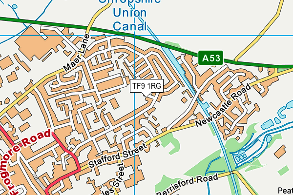 TF9 1RG map - OS VectorMap District (Ordnance Survey)
