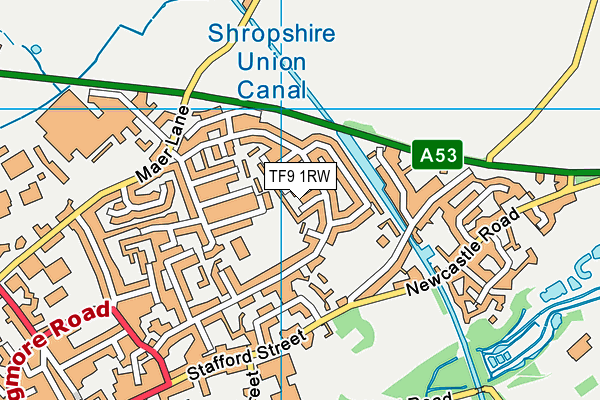 TF9 1RW map - OS VectorMap District (Ordnance Survey)