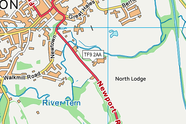 TF9 2AA map - OS VectorMap District (Ordnance Survey)