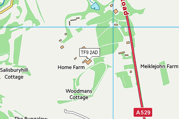 TF9 2AD map - OS VectorMap District (Ordnance Survey)