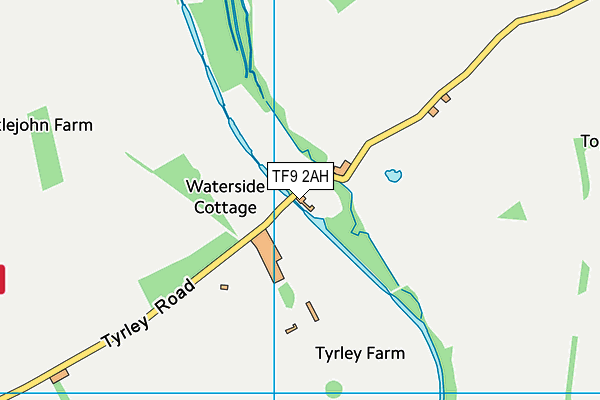 TF9 2AH map - OS VectorMap District (Ordnance Survey)