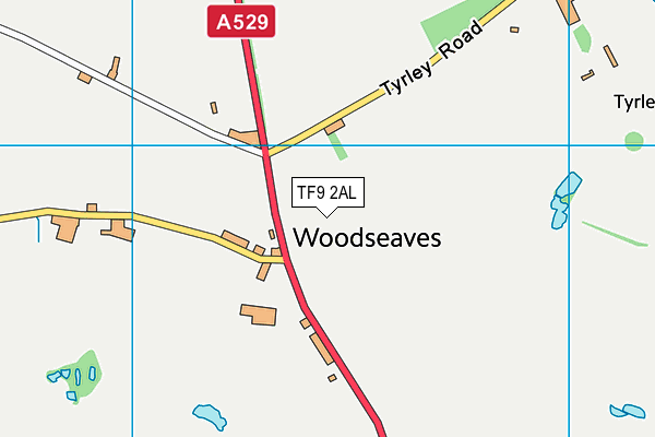 TF9 2AL map - OS VectorMap District (Ordnance Survey)