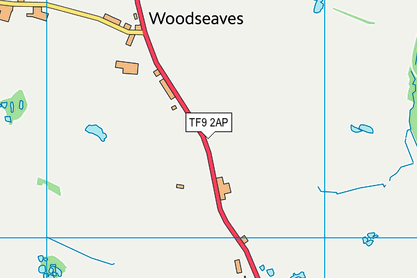 TF9 2AP map - OS VectorMap District (Ordnance Survey)