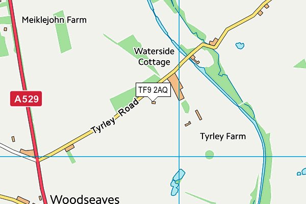 TF9 2AQ map - OS VectorMap District (Ordnance Survey)
