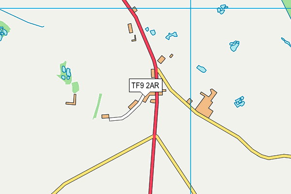 TF9 2AR map - OS VectorMap District (Ordnance Survey)