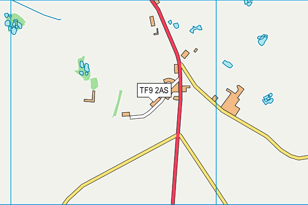 TF9 2AS map - OS VectorMap District (Ordnance Survey)