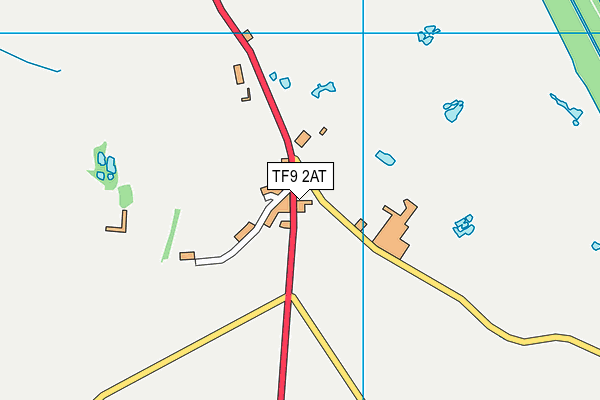 TF9 2AT map - OS VectorMap District (Ordnance Survey)