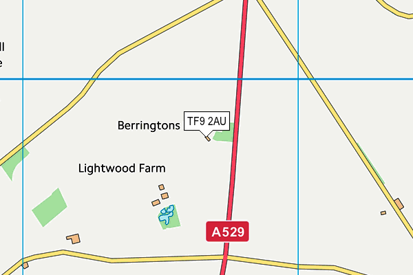 TF9 2AU map - OS VectorMap District (Ordnance Survey)