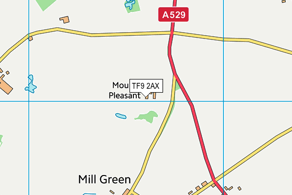 TF9 2AX map - OS VectorMap District (Ordnance Survey)