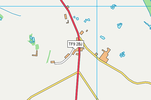 TF9 2BJ map - OS VectorMap District (Ordnance Survey)