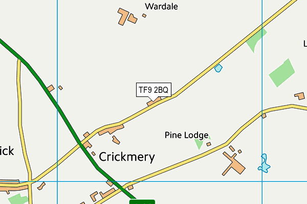 TF9 2BQ map - OS VectorMap District (Ordnance Survey)