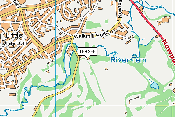 TF9 2EE map - OS VectorMap District (Ordnance Survey)