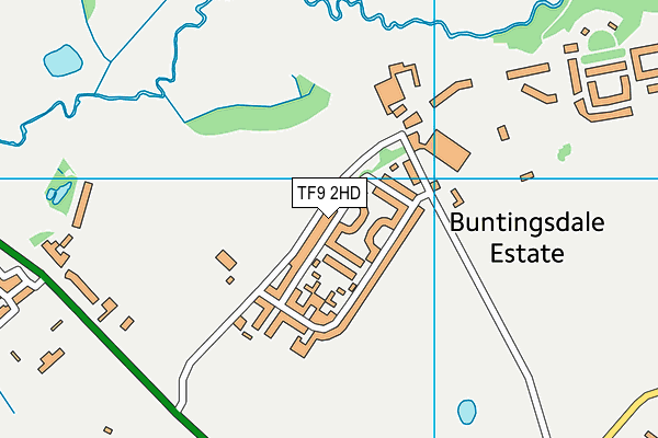 TF9 2HD map - OS VectorMap District (Ordnance Survey)