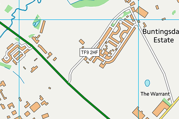 TF9 2HF map - OS VectorMap District (Ordnance Survey)