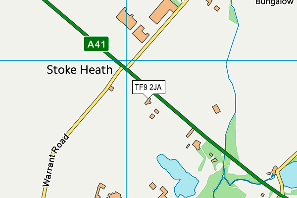 TF9 2JA map - OS VectorMap District (Ordnance Survey)