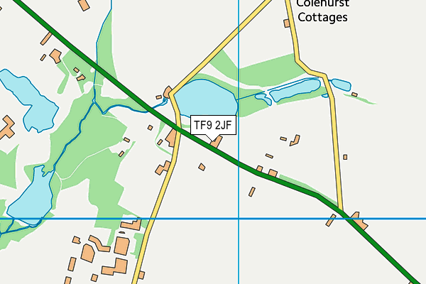 TF9 2JF map - OS VectorMap District (Ordnance Survey)