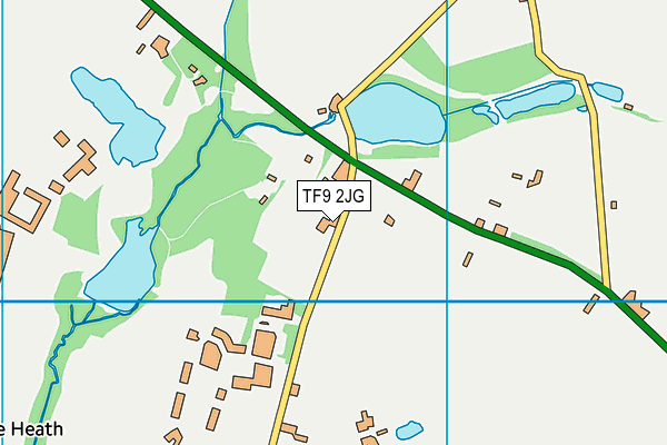 TF9 2JG map - OS VectorMap District (Ordnance Survey)