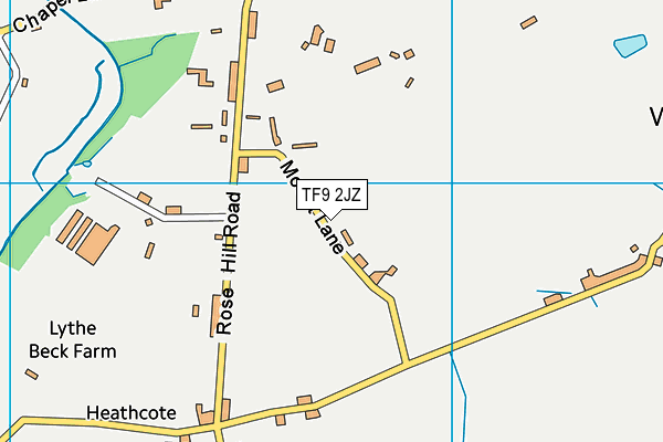 TF9 2JZ map - OS VectorMap District (Ordnance Survey)