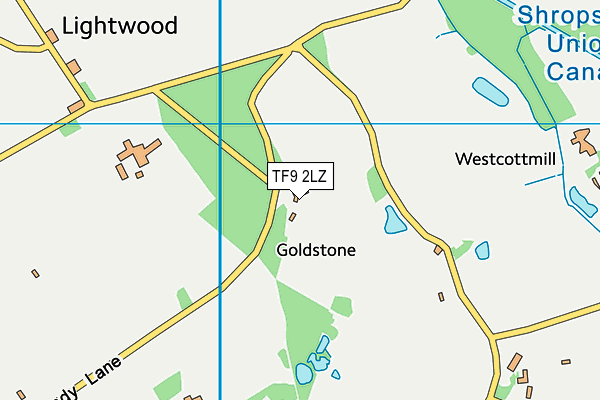 TF9 2LZ map - OS VectorMap District (Ordnance Survey)