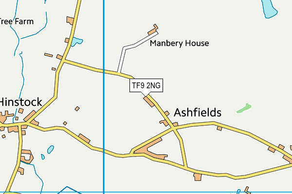 TF9 2NG map - OS VectorMap District (Ordnance Survey)