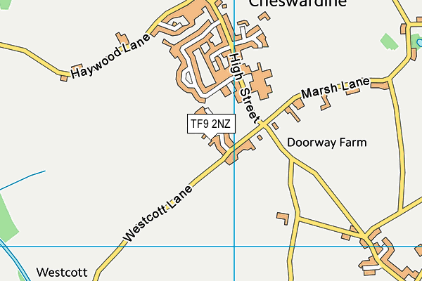 TF9 2NZ map - OS VectorMap District (Ordnance Survey)