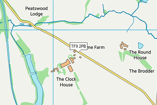 TF9 2PB map - OS VectorMap District (Ordnance Survey)