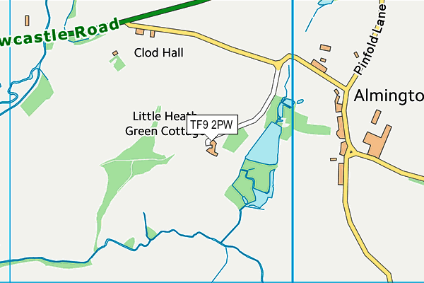 TF9 2PW map - OS VectorMap District (Ordnance Survey)