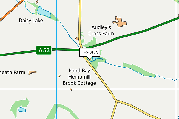 TF9 2QN map - OS VectorMap District (Ordnance Survey)