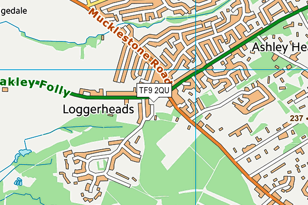 TF9 2QU map - OS VectorMap District (Ordnance Survey)