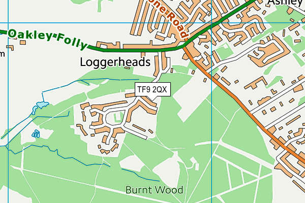 TF9 2QX map - OS VectorMap District (Ordnance Survey)