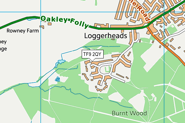 TF9 2QY map - OS VectorMap District (Ordnance Survey)