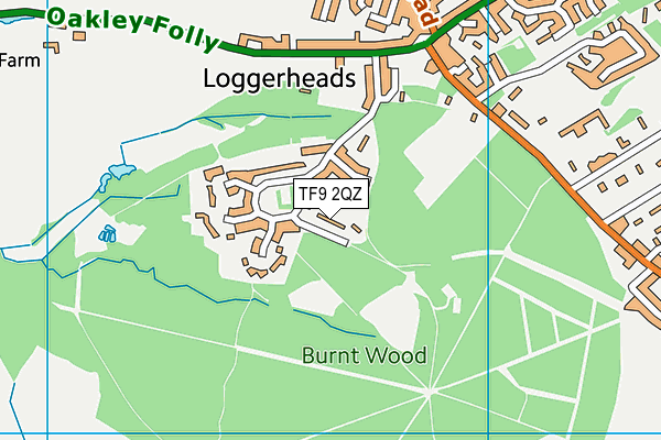 The Burntwood map (TF9 2QZ) - OS VectorMap District (Ordnance Survey)