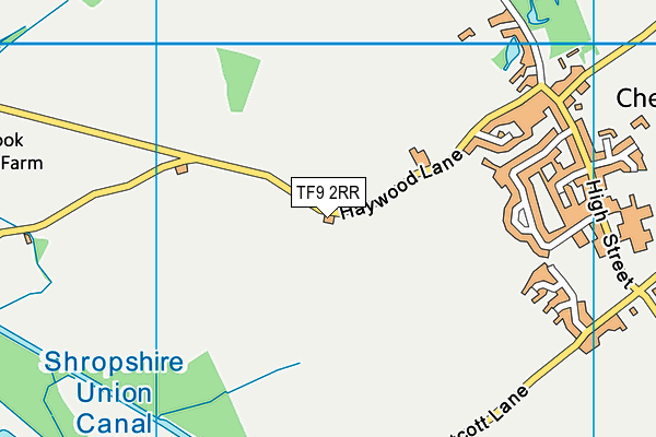 TF9 2RR map - OS VectorMap District (Ordnance Survey)