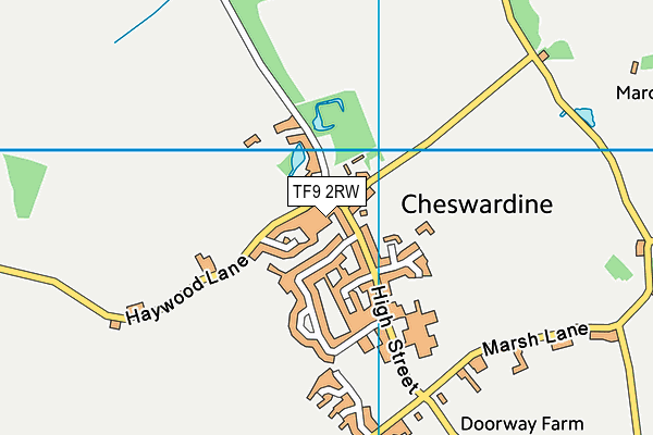 TF9 2RW map - OS VectorMap District (Ordnance Survey)