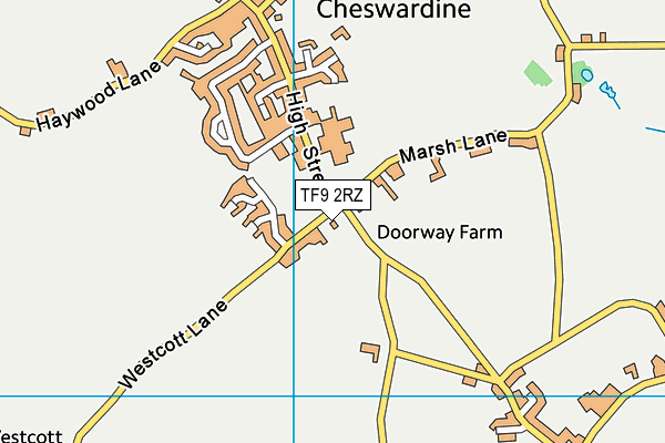 TF9 2RZ map - OS VectorMap District (Ordnance Survey)