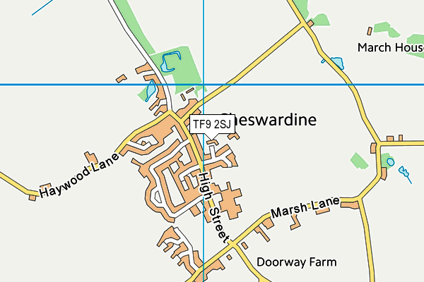 TF9 2SJ map - OS VectorMap District (Ordnance Survey)