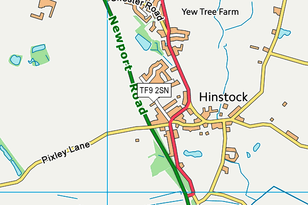 Hinstock Recreation Ground map (TF9 2SN) - OS VectorMap District (Ordnance Survey)