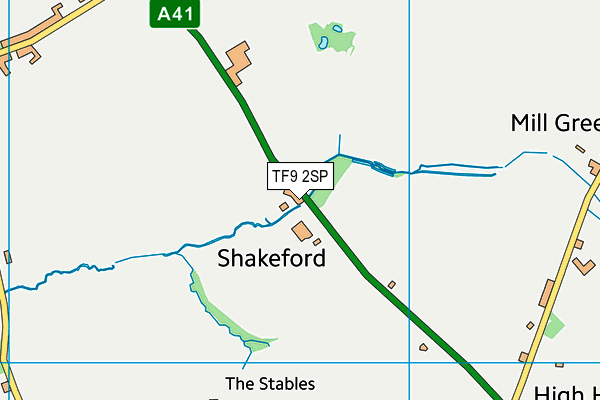 TF9 2SP map - OS VectorMap District (Ordnance Survey)