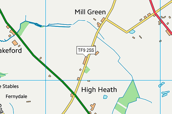 TF9 2SS map - OS VectorMap District (Ordnance Survey)