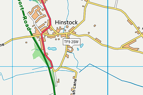 TF9 2SW map - OS VectorMap District (Ordnance Survey)