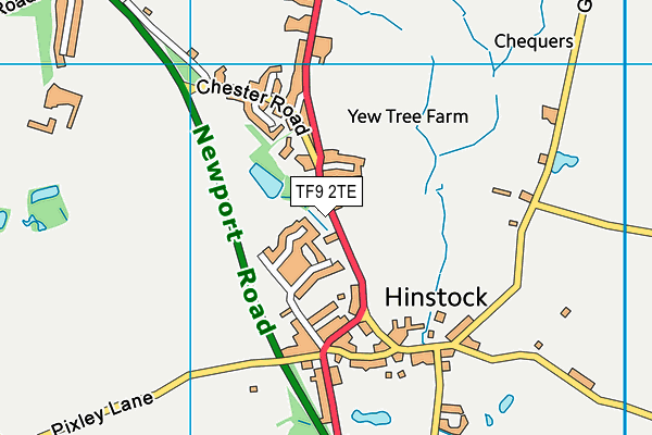 Hinstock Primary School map (TF9 2TE) - OS VectorMap District (Ordnance Survey)