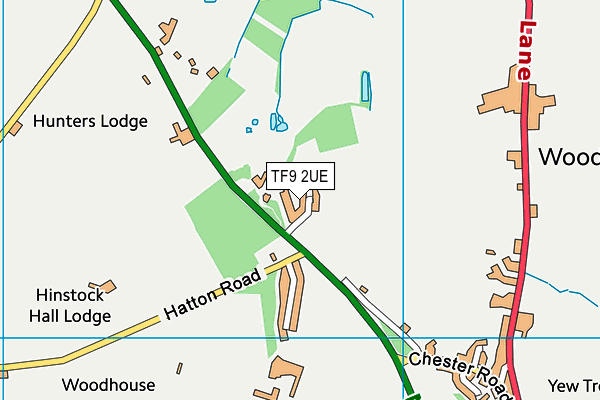 TF9 2UE map - OS VectorMap District (Ordnance Survey)