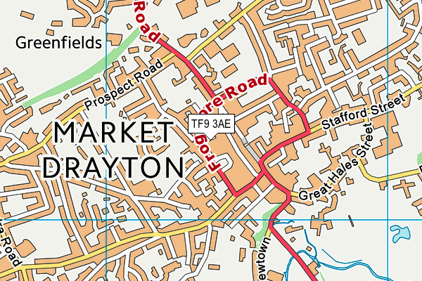 TF9 3AE map - OS VectorMap District (Ordnance Survey)