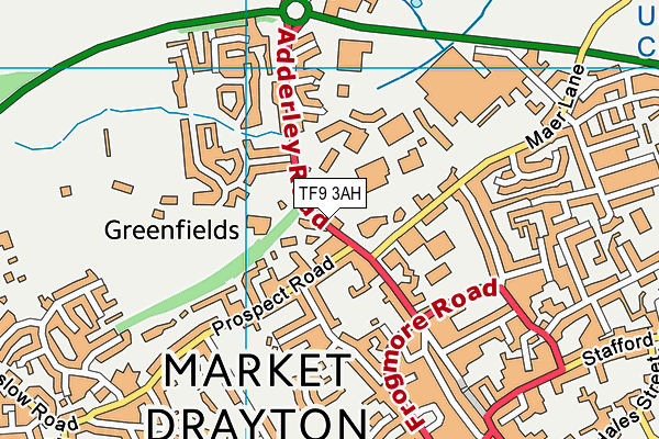 TF9 3AH map - OS VectorMap District (Ordnance Survey)